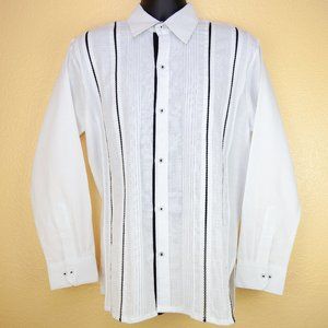 MaryCoco Textiles White Adult Linen Guayabera (S)